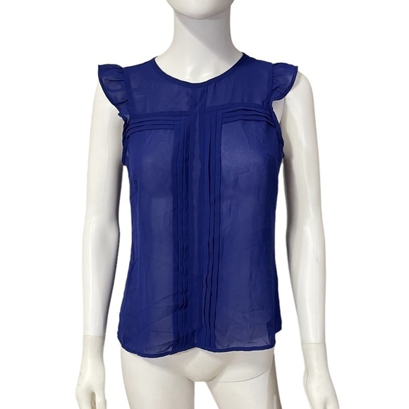Nicole by Nicole Miller Blue Sheer Top Size XS - Picture 1 of 7